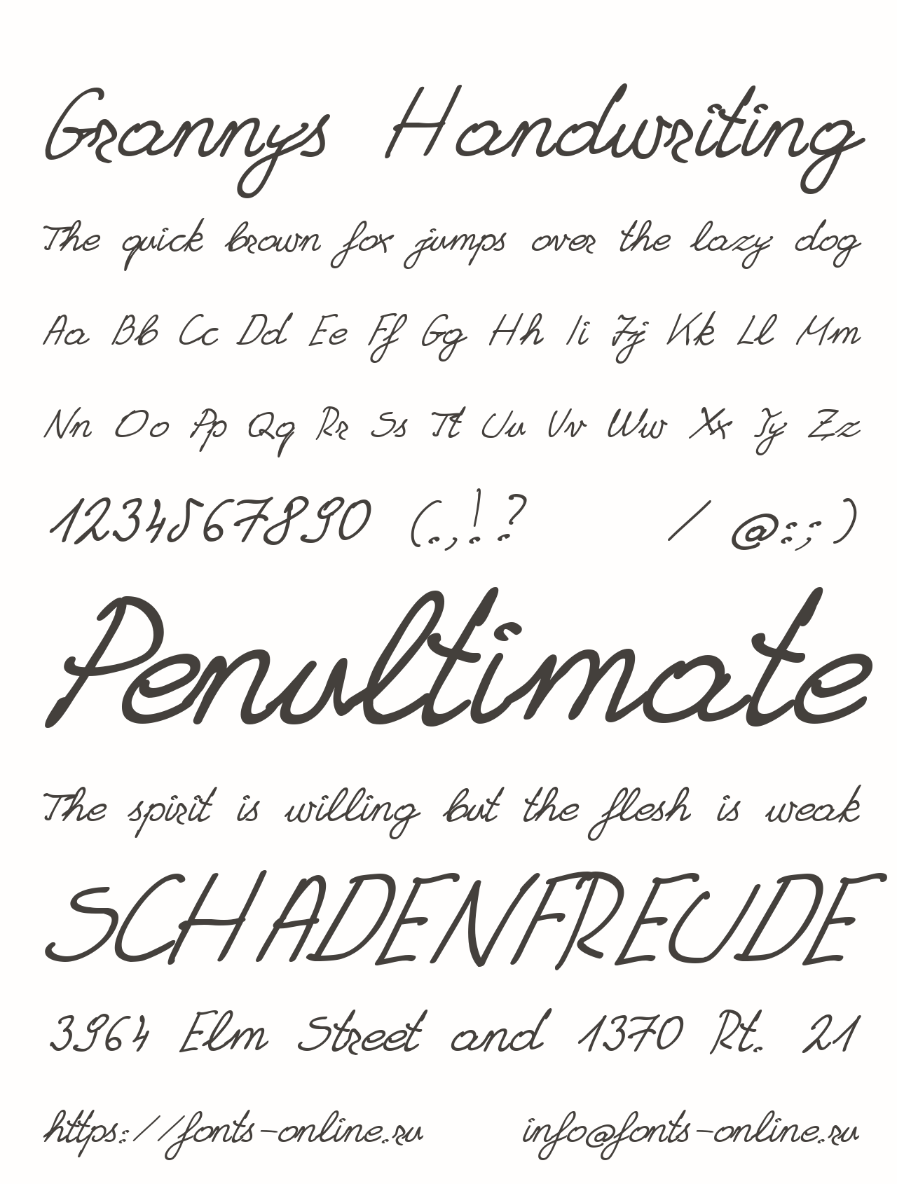 Grannys Handwriting Free Font Download
